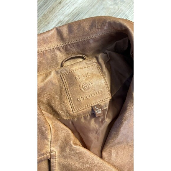 Max Studio Women's Faux Leather Moto Jacket - Picture 2 of 3